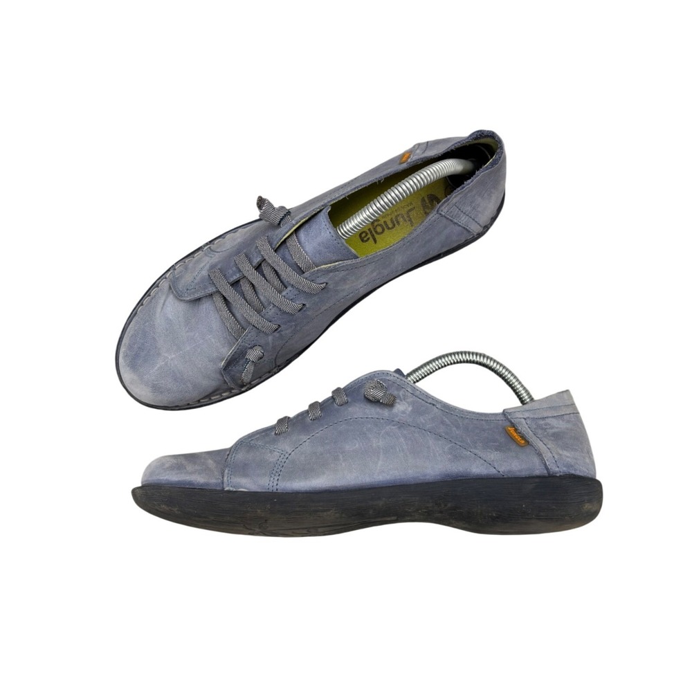 Jungla Pass Lace Shoes Blue Leather Bungee Lace Comfort Shoes Women EU 42